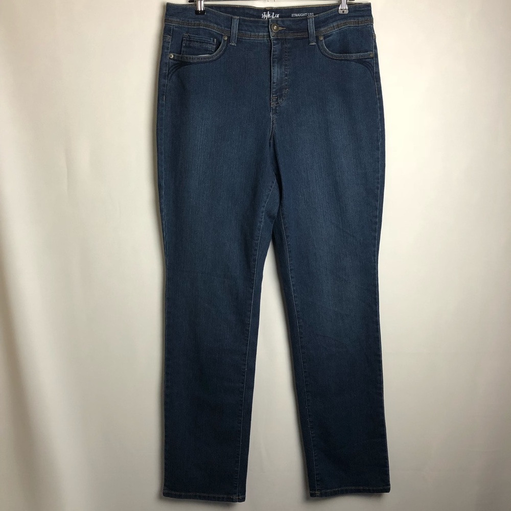 Style & Co Dark Wash Straight Leg Jeans Size 14L